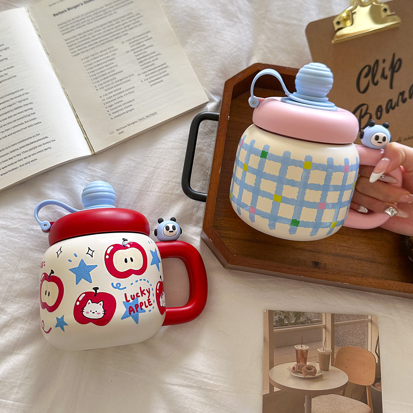 苹果保温杯316不锈钢女生大容量便携水杯高颜值学生茶水分离水壶,餐饮具,保冷/保温杯,淘宝优惠券,粉丝福利购,淘宝优惠卷