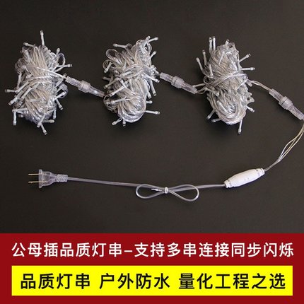 LED灯串户外防水公母接闪灯串灯满天星节日圣诞装饰灯工程亮化