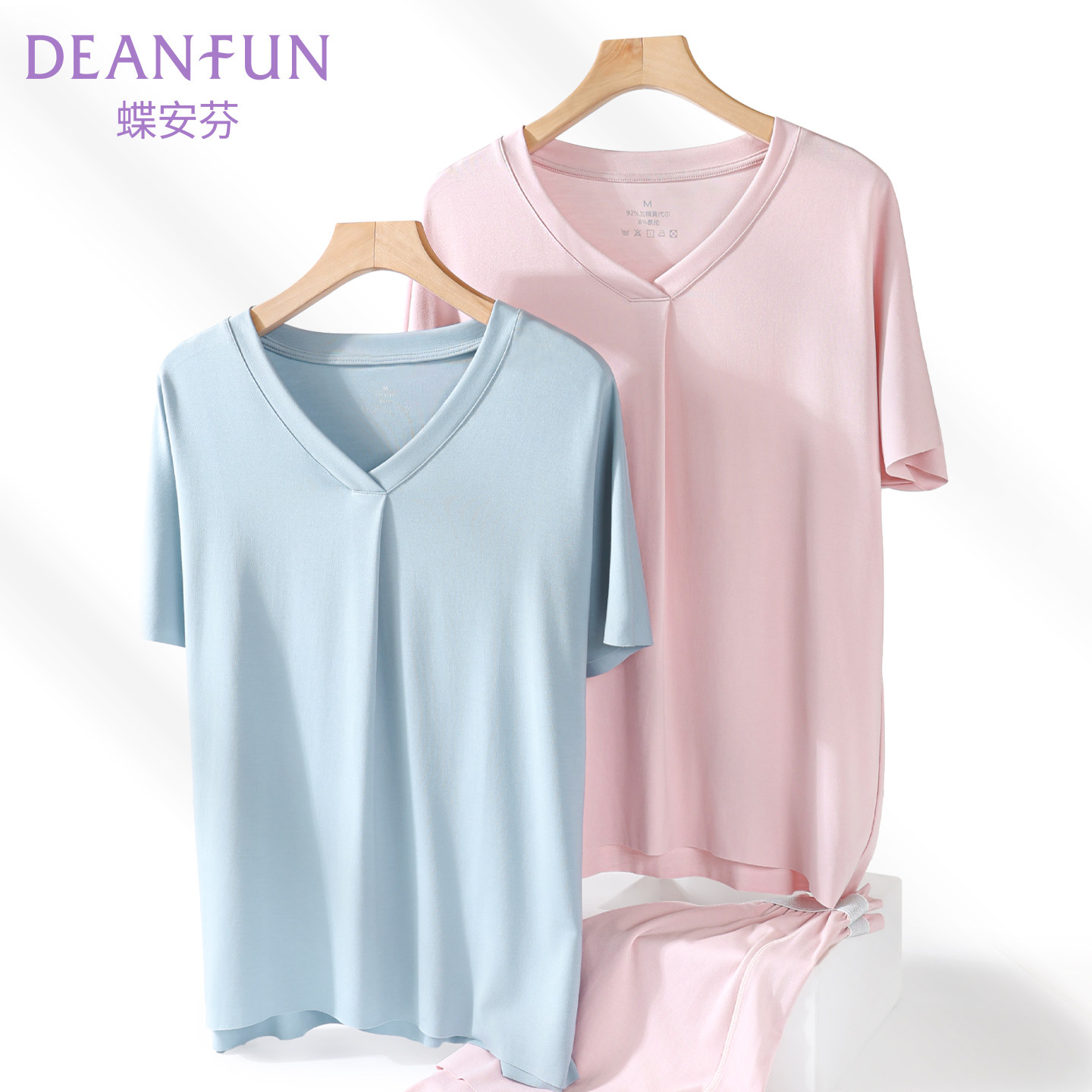 莫代尔睡衣女款2026新款夏季薄款家居服短袖短裤套装宽松遮肉外穿