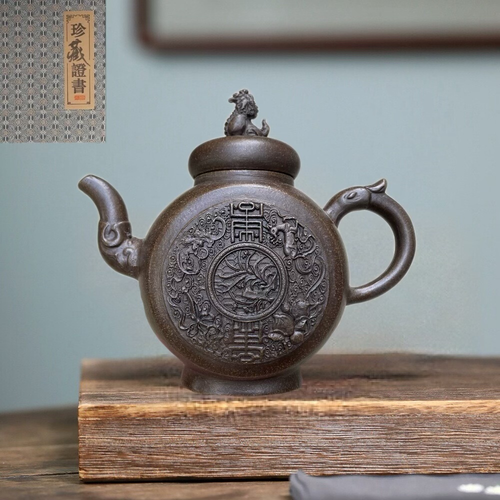 库存老壶赔钱处理宜兴紫砂壶名家纯手工寿桃壶原矿紫砂杯茶具