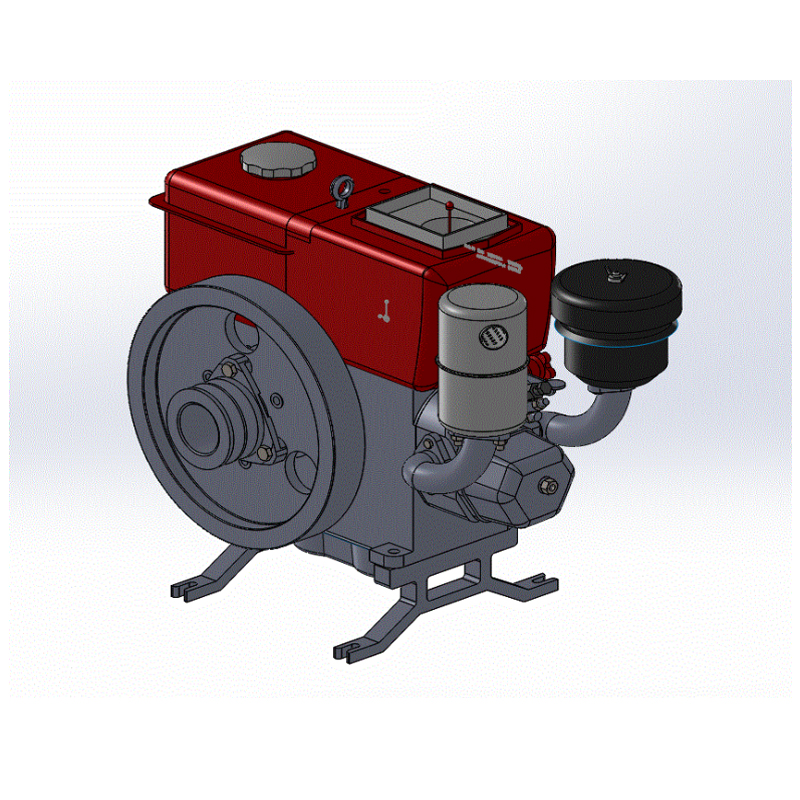 R175型单缸柴油机模型3D图纸_Solidworks设计三维图纸
