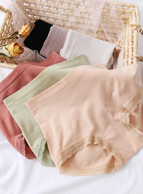 韩玛斯莫代尔内裤女高腰提臀蕾丝花边包臀高弹女式棉短裤头22153