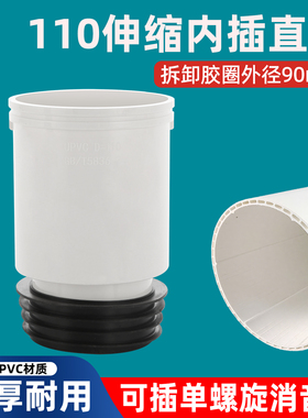 pvc110镀锌管转PVC管直接单螺旋消音管内外插90伸缩排水下缩接头