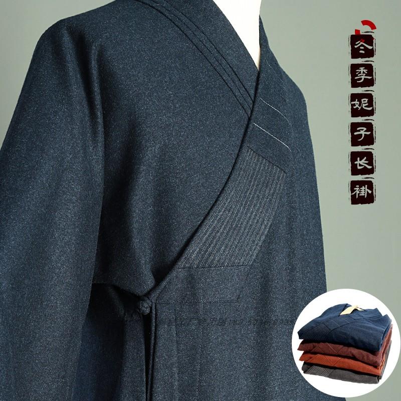 新款新面料秋冬季长褂僧服保暖毛呢春秋加厚祥仁大褂短褂僧袍师父