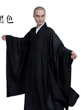 新款袈裟金边祖衣海青细麻和尚衣咖啡色僧衣服红色七衣缦衣戒衣搭
