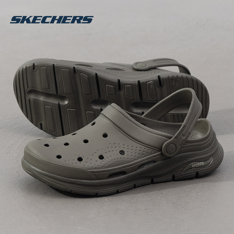 斯凯奇洞洞鞋男鞋凉鞋夏季新款运动鞋官方轻便沙滩鞋男士凉拖鞋子