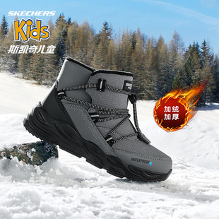 斯凯奇加绒童鞋运动鞋男童休闲鞋冬季新款儿童鞋大童轻便雪地靴子