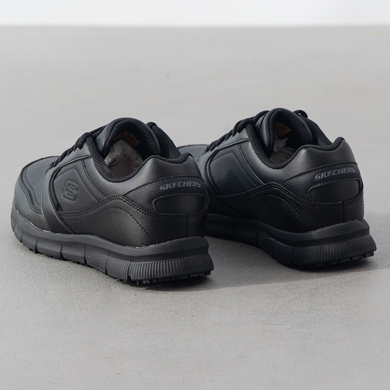 斯凯奇男鞋春季新款运动鞋官方正品休闲鞋软底商务皮鞋黑色通勤鞋