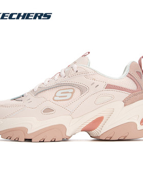 斯凯奇Skechers女鞋 冬季运动鞋STAMINA系列复古绑带休闲鞋老爹鞋
