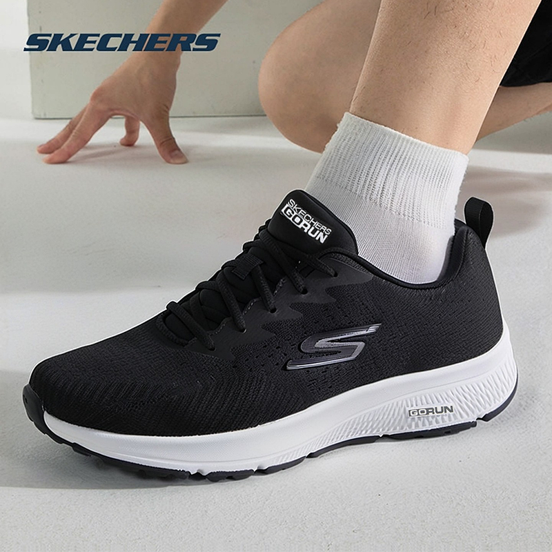 斯凯奇男鞋春季新款跑步鞋经典黑白跑鞋男款休闲鞋爸爸鞋子运动鞋