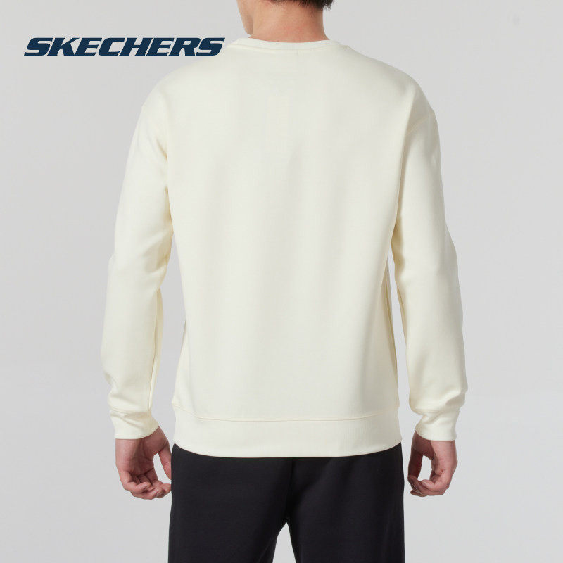 斯凯奇男装套头衫2025春季新款运动服时尚健训练休闲针织圆领卫