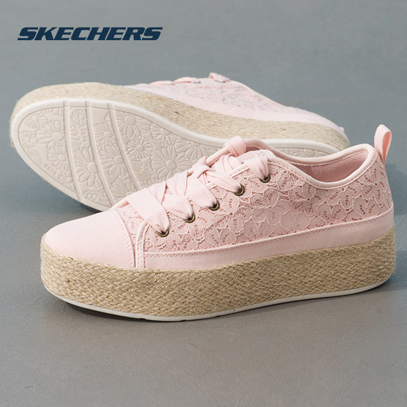 斯凯奇女鞋运动鞋2026新款蕾丝透气帆布鞋低帮软底休闲鞋女士板鞋,运动鞋new,运动休闲鞋,淘宝优惠券,粉丝福利购,淘宝优惠卷
