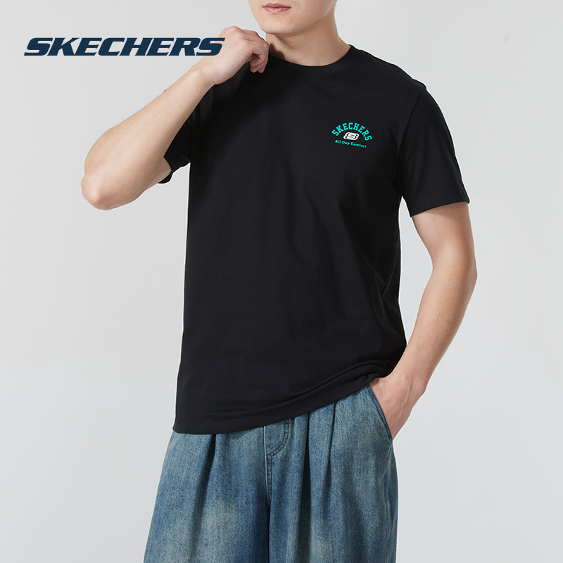 斯凯奇短袖上衣男装女装2026春季新款运动服情侣休闲宽松半袖T恤