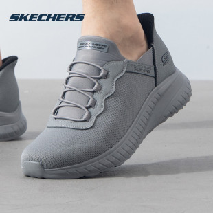 一脚穿健步鞋 新款 软底网面轻便老人休闲 夏季 SKECHERS斯凯奇男鞋