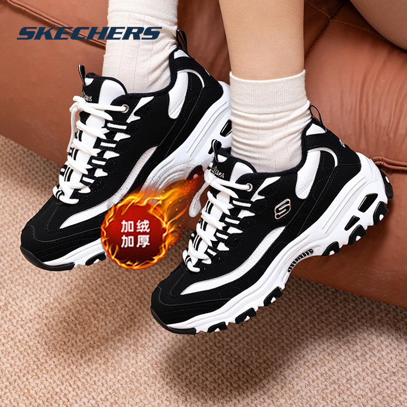 斯凯奇加绒女鞋冬季新款黑色熊猫鞋软底休闲鞋运动鞋女士保暖棉鞋,运动鞋new,运动休闲鞋,淘宝优惠券,粉丝福利购,淘宝优惠卷