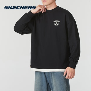 户外运动上衣透气休闲圆领套衫 Skechers斯凯奇卫衣男女装 新款