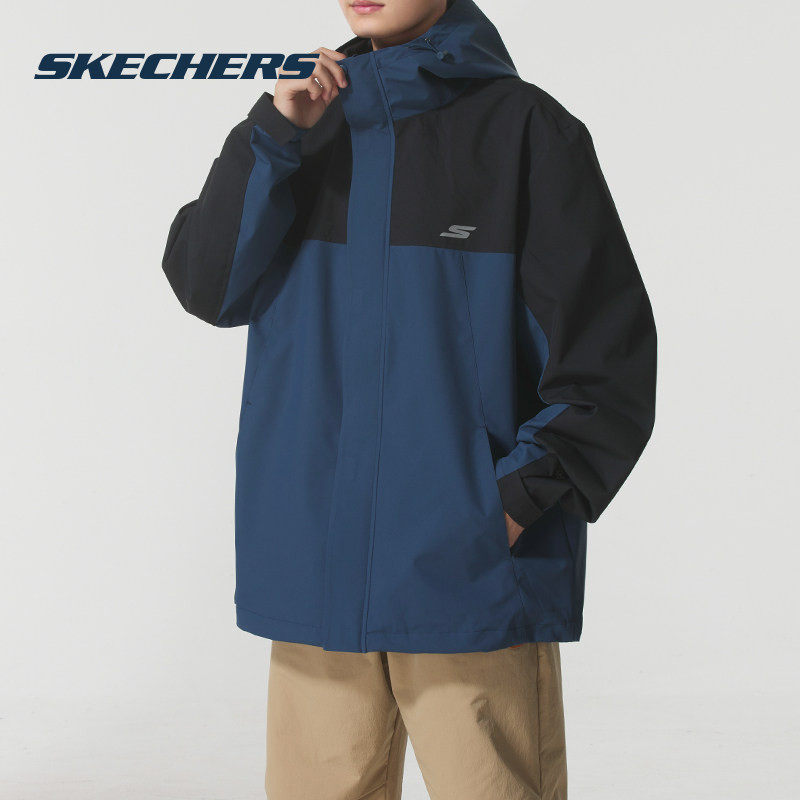 Skechers秋冬新款潮流拼接梭织夹克外套男装户外运动防风,运动服/休闲服装,运动茄克/外套,淘宝优惠券,粉丝福利购,淘宝优惠卷