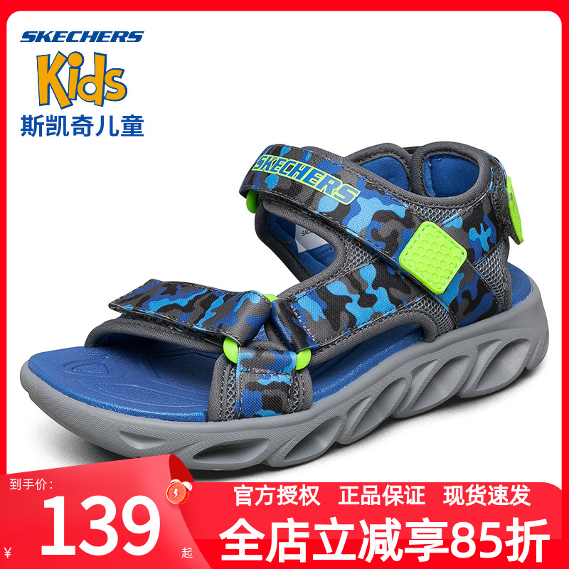 斯凱奇童鞋夏季透氣魔術貼涼鞋