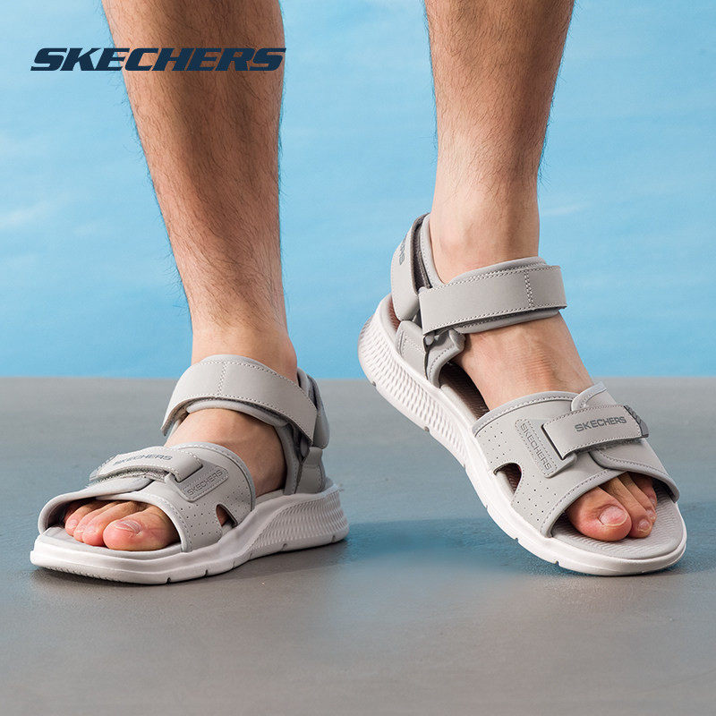 斯凯奇魔术贴沙滩鞋男透气耐磨凉鞋溯溪鞋户外防滑凉拖鞋