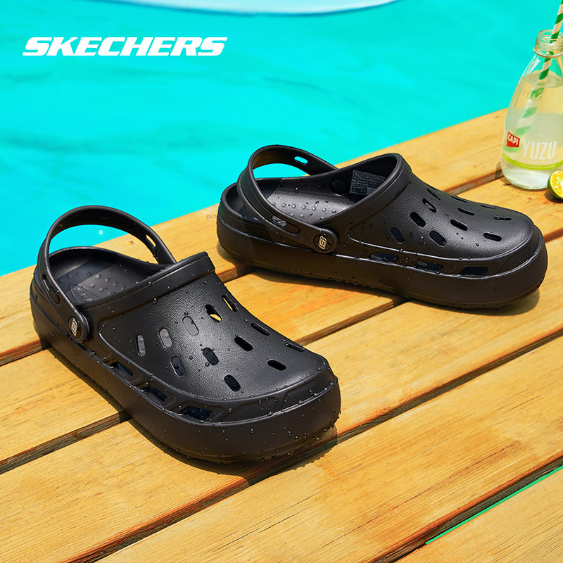 斯凯奇男鞋凉鞋2026新款运动拖鞋镂空透气洞洞鞋防滑轻便沙滩鞋子