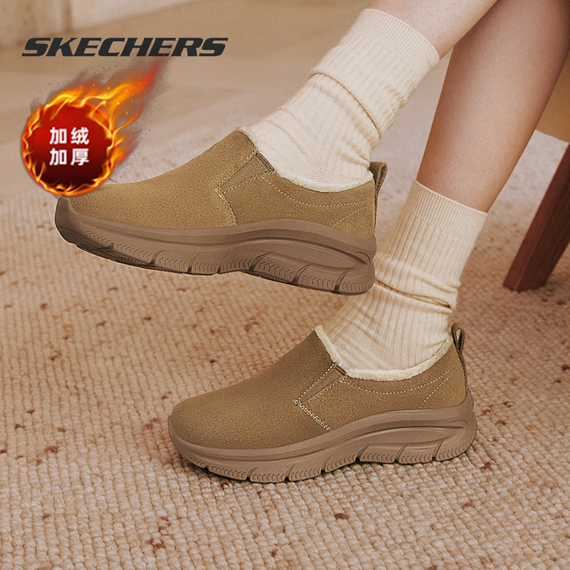 斯凯奇女鞋新款加绒保暖棉鞋