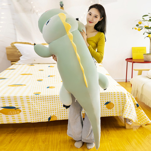 恐龙睡觉夹腿抱枕布娃娃毛绒玩具