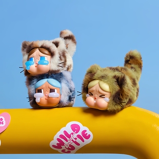 POPMART CRYBABY豹豹猫猫哭娃搪胶毛绒挂件盲盒包挂钥匙 泡泡玛特