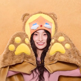 POP MART泡泡玛特泡泡萌粒毛绒绒暖呼呼系列CRYBABY多功能披毯