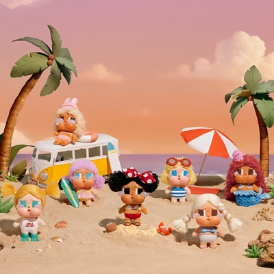 泡泡玛特CRYBABY哭娃 Vacation Mode On系列搪胶毛绒挂件盲盒礼物
