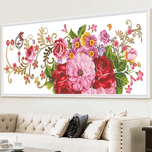 十字绣厂家小红书2025新款线绣客厅刺绣富贵牡丹