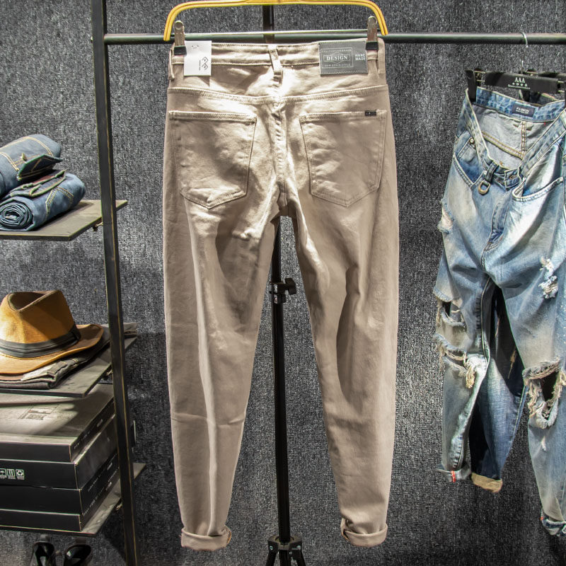 三古木棉 高街休闲牛仔裤男秋冬款修身小脚裤子男ins潮流百搭长裤,男装,休闲裤,淘宝优惠券,粉丝福利购,淘宝优惠卷