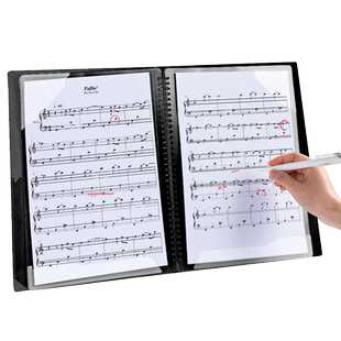 得力A4谱夹乐谱文件夹透明插页钢琴谱夹子歌谱吉他活页谱子夹册古筝架子鼓可爱多层插页谱夹册改谱本资料册