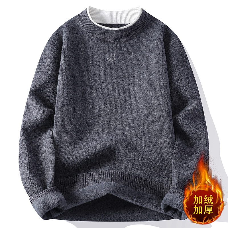 12半高领毛衣加绒加厚打底针织衫