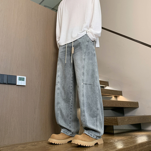 13初高中学生宽松牛仔弯刀裤14男孩春季15潮流16岁大童休闲牛子裤