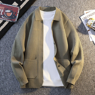 16初中学生毛衣开衫12男孩秋冬款加厚青少年15岁大童线衣针织外套