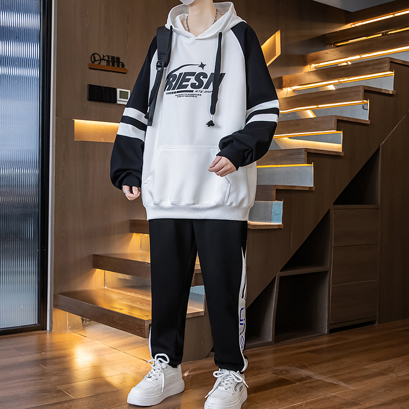 青少年休闲运动卫衣长袖T恤套装