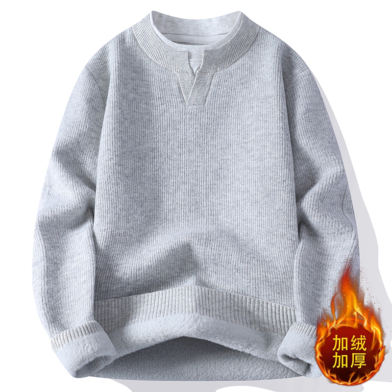 冬季13青少年加绒加厚毛衣12岁男孩14初中学生15大童16针织打底衫
