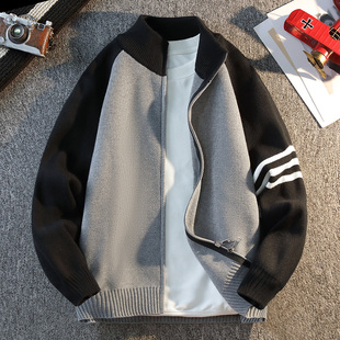 秋冬款男孩潮流帅气毛衣开衫12岁15初中学生青少年14大童针织外套