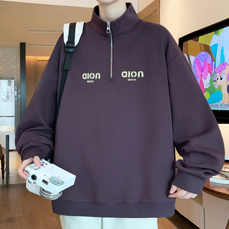 秋季半高领卫衣12岁男孩13中学生14潮流宽松15青少年大童长袖T恤