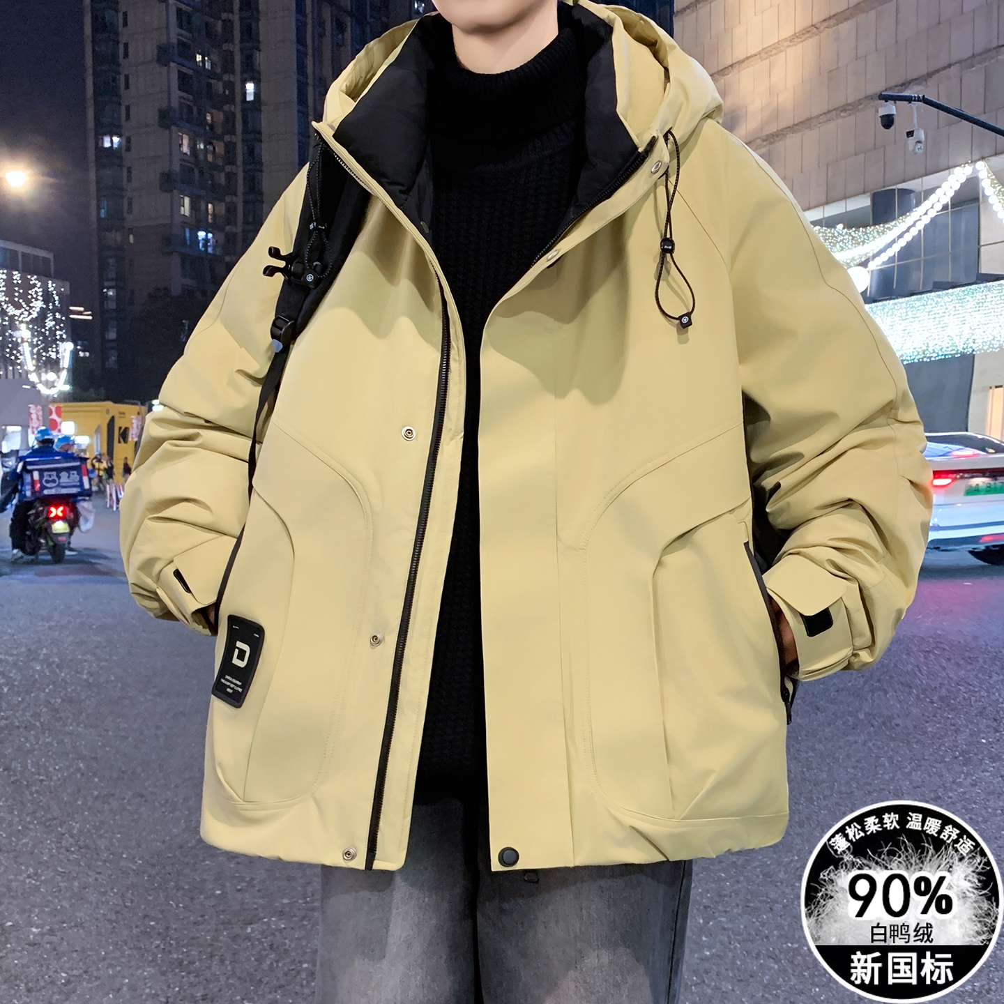 冬季加厚宽松羽绒服潮流帅气外套