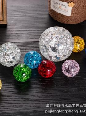 透明茶台玻璃球高山流水悬浮盆景滚动假山水晶球透亮佛塔喷水珠子