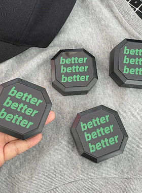 better me~ 酷酷黑色美瞳盒八角形INS冷淡风隐形眼镜伴侣盒男女款