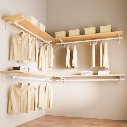 jmz加厚置物架衣柜支架一体带管