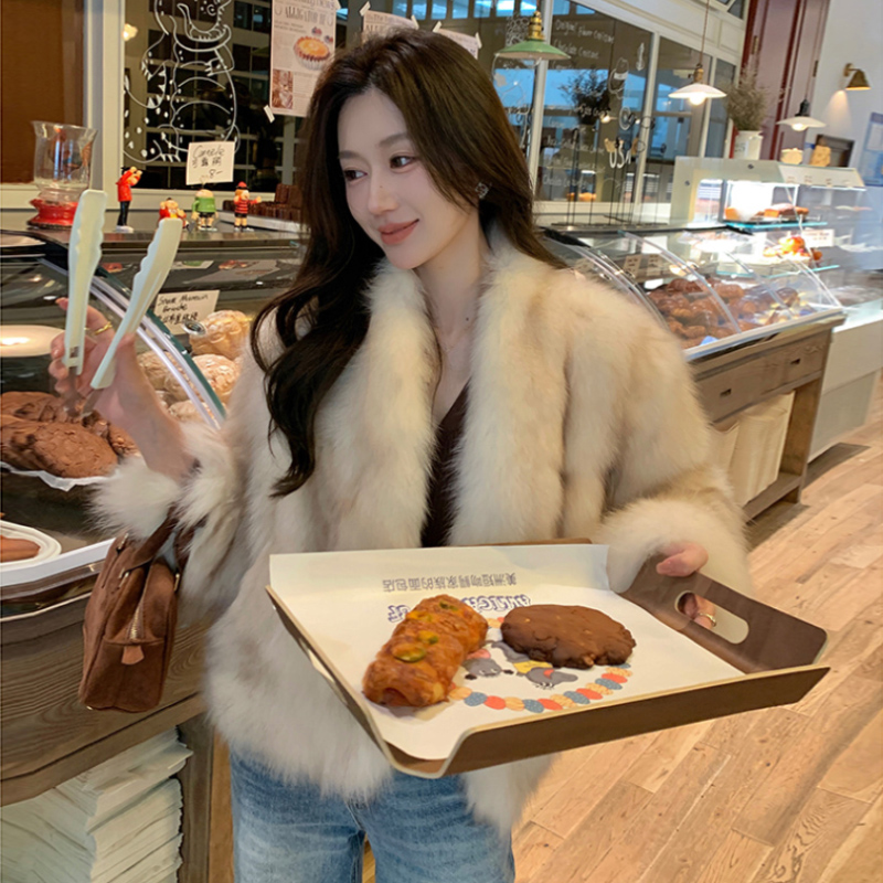 mini皮草“月光女神”冬季新款狐狸毛皮草外套女毛毛大衣年轻款