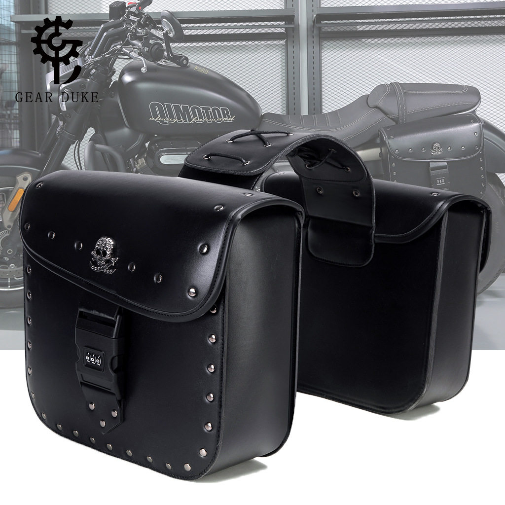 朋克复古哈雷摩托车改装侧边箱包配件太子巡航装备车边包尾箱挂包