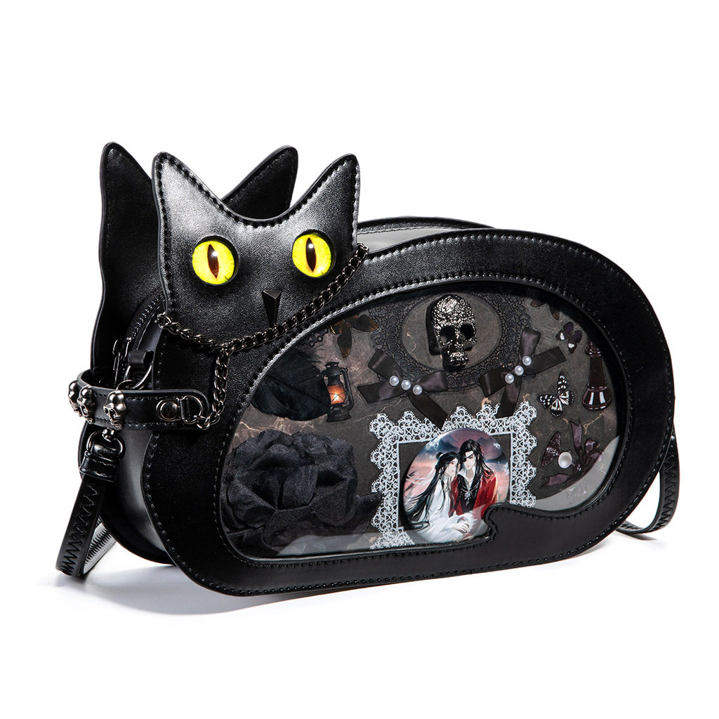 金属链条骷髅头立体小众猫咪包二次元可爱少女百搭痛包单肩斜挎包,箱包皮具/热销女包/男包,通用款女包,淘宝优惠券,粉丝福利购,淘宝优惠卷