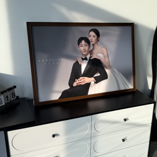 婚纱照洗照片做全家福相框相片带打印加冲印放大挂墙实木摆台定制