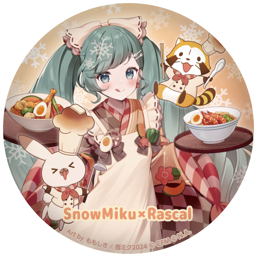 【代购】预售   CARAVAN 雪初音2024 小浣熊 等身ver 徽章挂件立