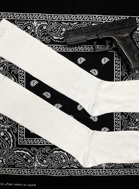 西海岸奇卡诺Chicano匪帮硬核经典嘻哈说唱old school纯色长袜子