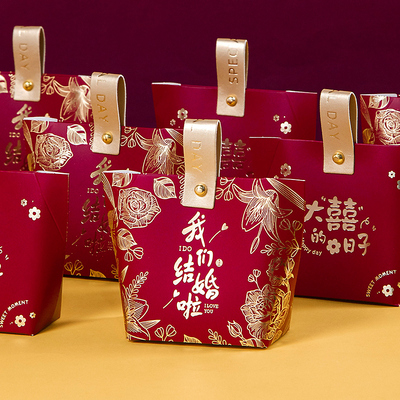 日洪中式结婚喜糖盒婚礼手提礼盒